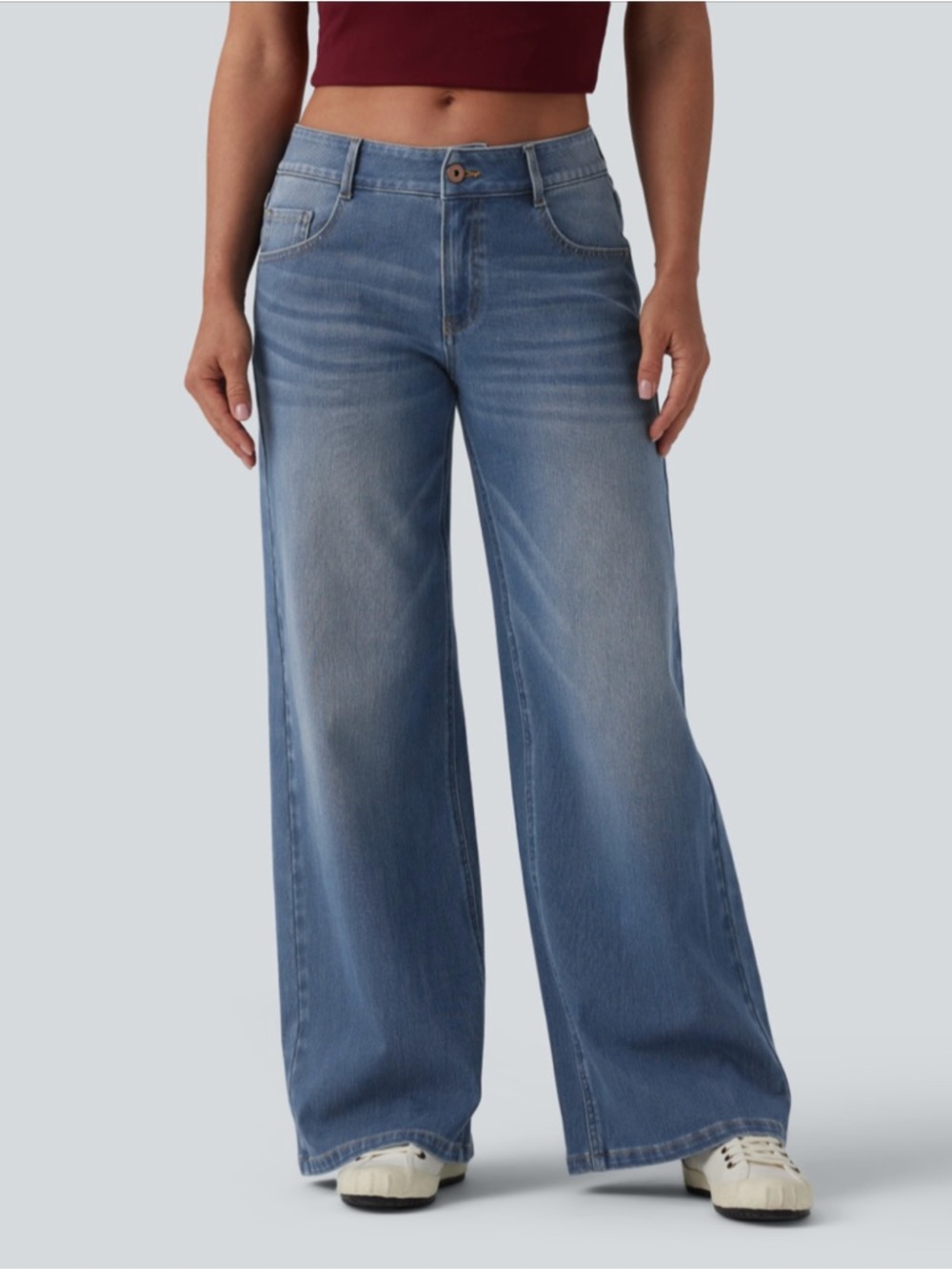 NWT Halara Flex Low Rise Baggy Wide Leg Casual Denim. Size Medium